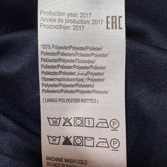 ONLY Easy Care Poly Chiffon Fully Lined, Tiered Long Sleeve Mini Dress US Sz 6 - Picture 10 of 11